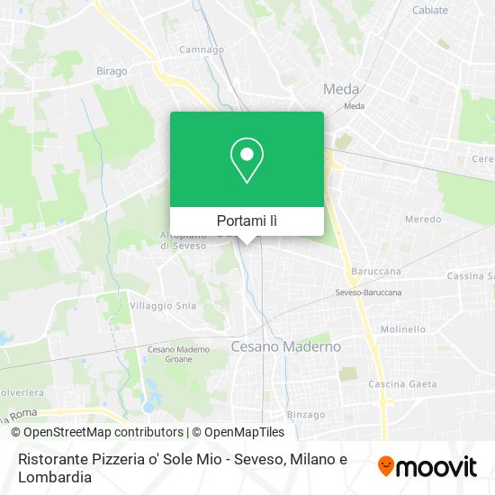 Mappa Ristorante Pizzeria o' Sole Mio - Seveso