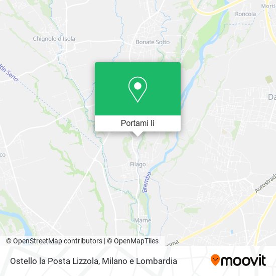 Mappa Ostello la Posta Lizzola