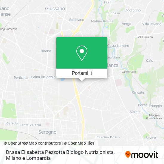 Mappa Dr.ssa Elisabetta Pezzotta Biologo Nutrizionista