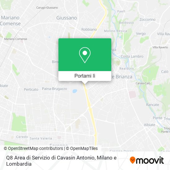 Mappa Q8 Area di Servizio di Cavasin Antonio