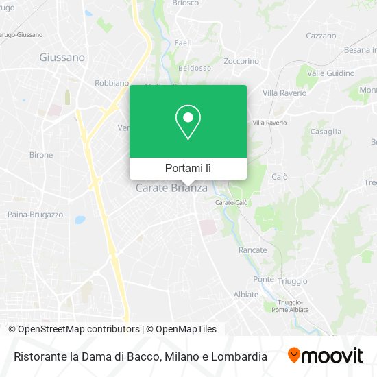 Mappa Ristorante la Dama di Bacco