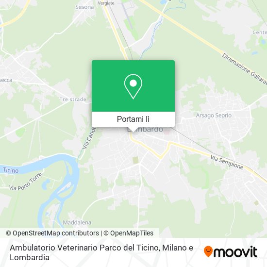 Mappa Ambulatorio Veterinario Parco del Ticino