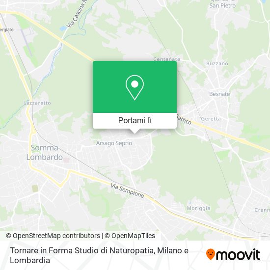 Mappa Tornare in Forma Studio di Naturopatia