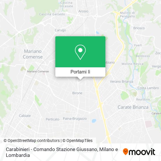 Mappa Carabinieri - Comando Stazione Giussano