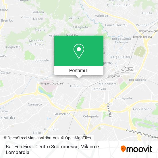 Mappa Bar Fun First. Centro Scommesse