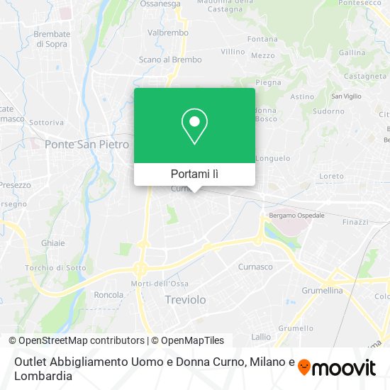Mappa Outlet Abbigliamento Uomo e Donna Curno