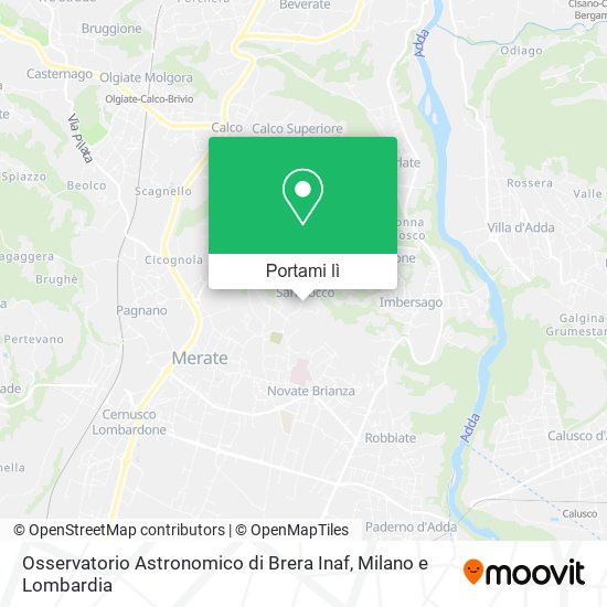 Mappa Osservatorio Astronomico di Brera Inaf