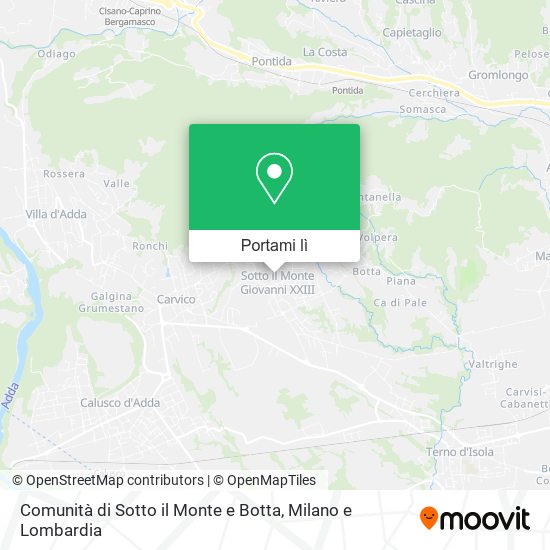 Mappa Comunità di Sotto il Monte e Botta