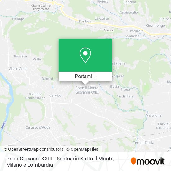 Mappa Papa Giovanni XXIII - Santuario Sotto il Monte