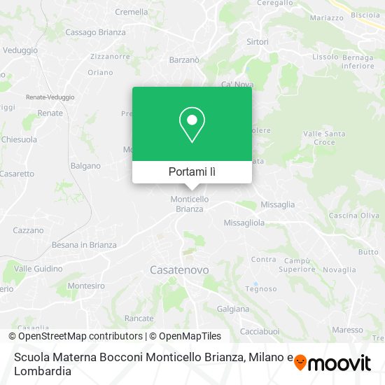 Mappa Scuola Materna Bocconi Monticello Brianza