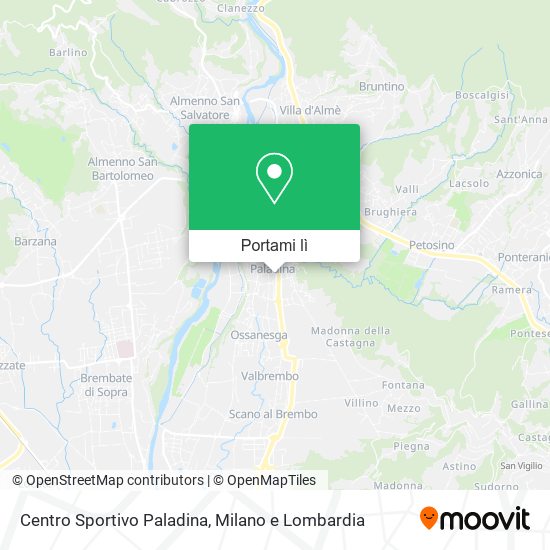 Mappa Centro Sportivo Paladina