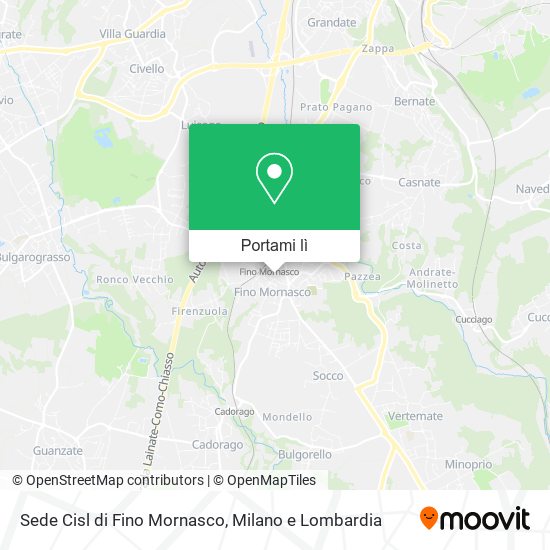 Mappa Sede Cisl di Fino Mornasco