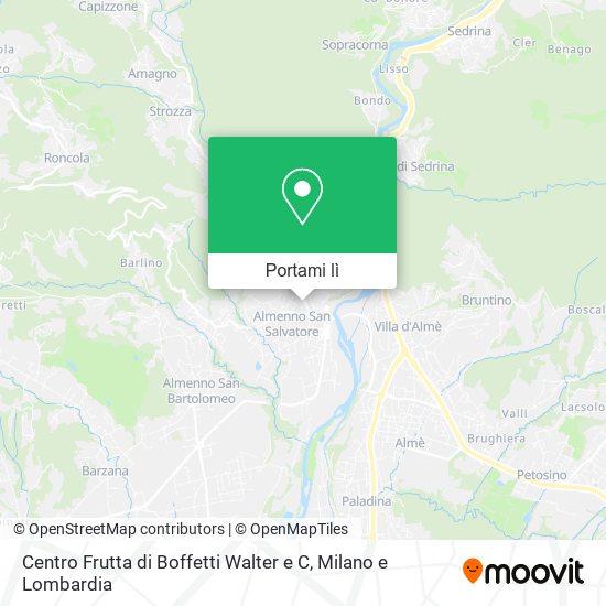 Mappa Centro Frutta di Boffetti Walter e C
