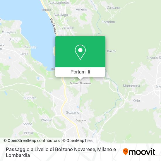 Mappa Passaggio a Livello di Bolzano Novarese