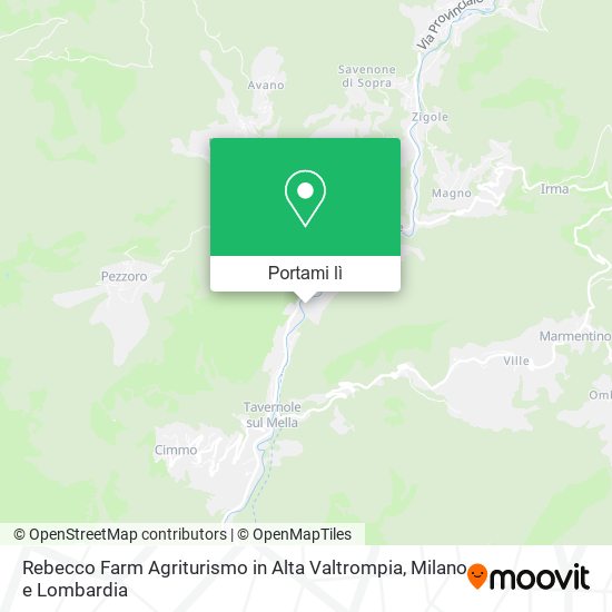 Mappa Rebecco Farm Agriturismo in Alta Valtrompia