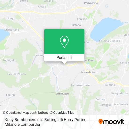 Mappa Kaby Bomboniere e la Bottega di Harry Potter