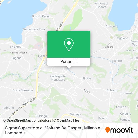 Mappa Sigma Superstore di Molteno De Gasperi