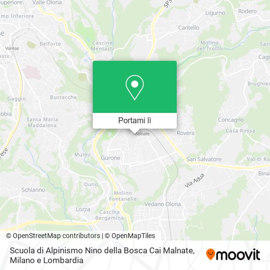 Mappa Scuola di Alpinismo Nino della Bosca Cai Malnate