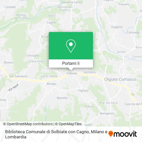 Mappa Biblioteca Comunale di Solbiate con Cagno