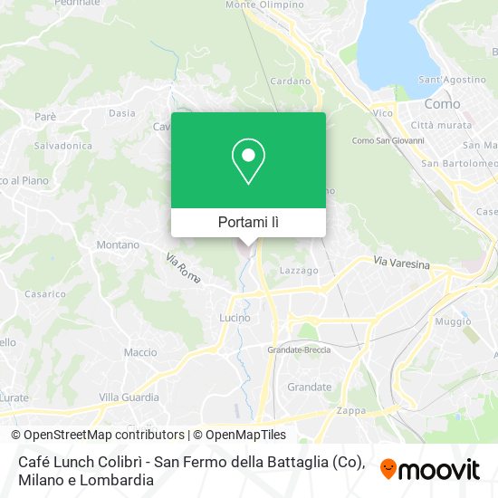 Mappa Café Lunch Colibrì - San Fermo della Battaglia