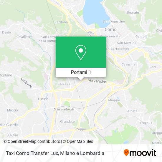 Mappa Taxi Como Transfer Lux
