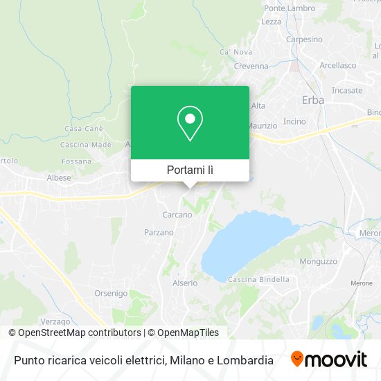 Mappa Punto ricarica veicoli elettrici
