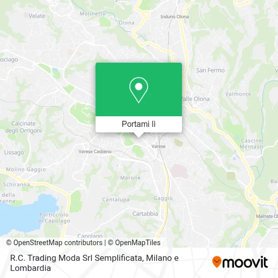 Mappa R.C. Trading Moda Srl Semplificata