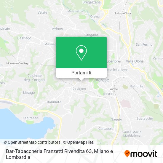 Mappa Bar-Tabaccheria Franzetti Rivendita 63