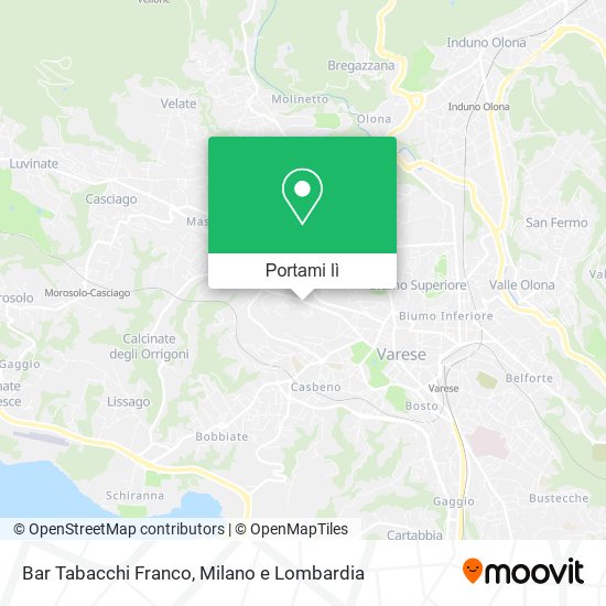 Mappa Bar Tabacchi Franco