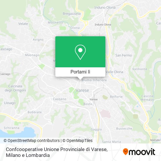 Mappa Confcooperative Unione Provinciale di Varese