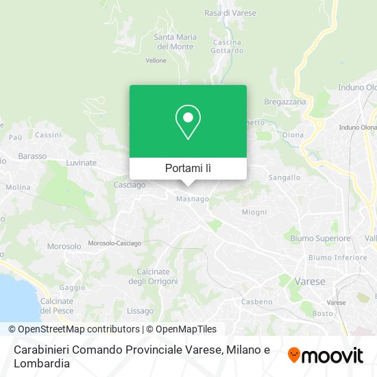 Mappa Carabinieri Comando Provinciale Varese