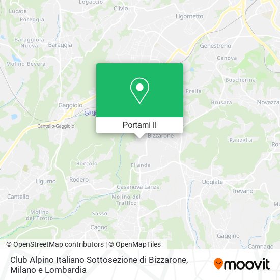 Mappa Club Alpino Italiano Sottosezione di Bizzarone