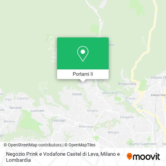 Mappa Negozio Prink e Vodafone Castel di Leva