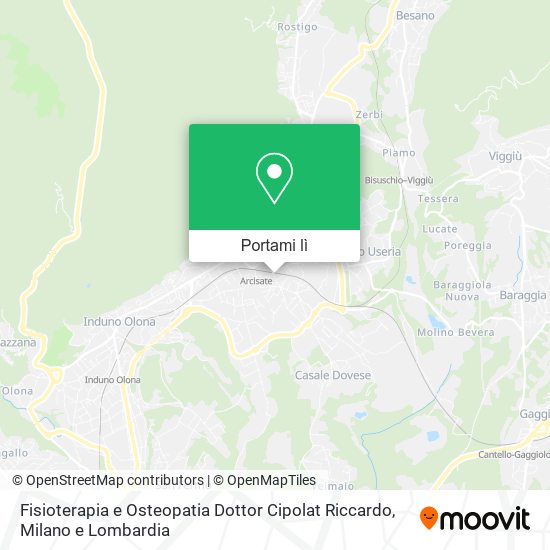Mappa Fisioterapia e Osteopatia Dottor Cipolat Riccardo