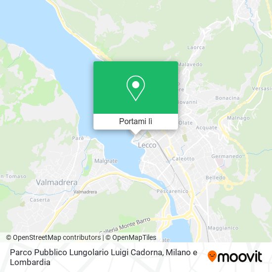 Mappa Parco Pubblico Lungolario Luigi Cadorna