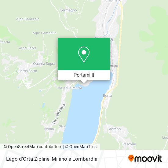 Mappa Lago d'Orta Zipline