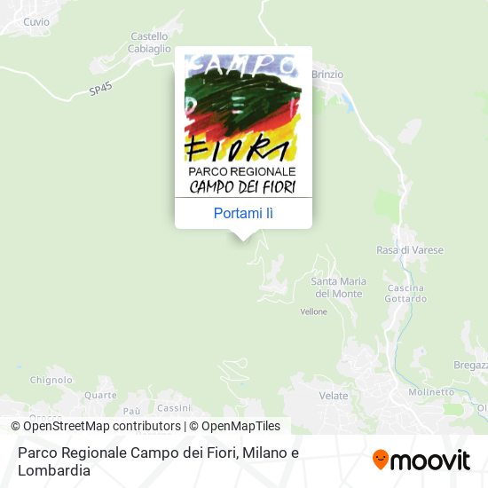 Mappa Parco Regionale Campo dei Fiori