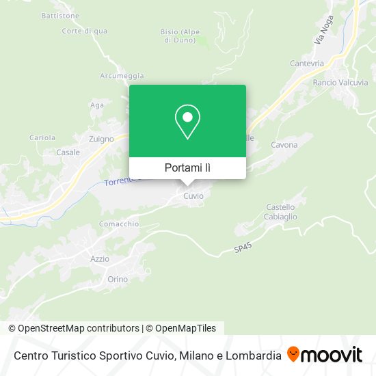 Mappa Centro Turistico Sportivo Cuvio