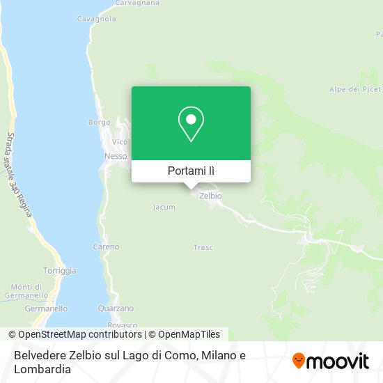 Mappa Belvedere Zelbio sul Lago di Como