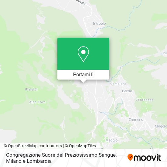 Mappa Congregazione Suore del Preziosissimo Sangue