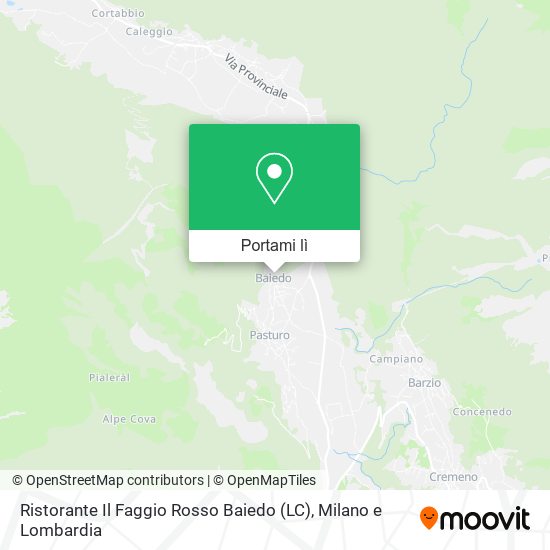 Mappa Ristorante Il Faggio Rosso Baiedo (LC)