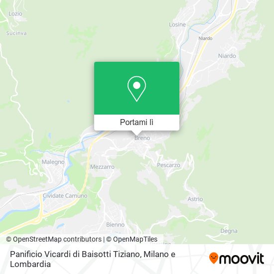 Mappa Panificio Vicardi di Baisotti Tiziano