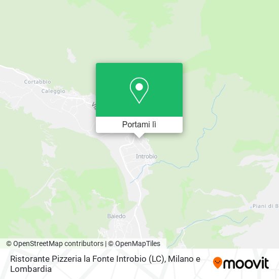 Mappa Ristorante Pizzeria la Fonte Introbio (LC)