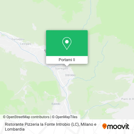 Mappa Ristorante Pizzeria la Fonte Introbio (LC)