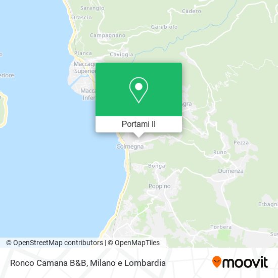 Mappa Ronco Camana B&B