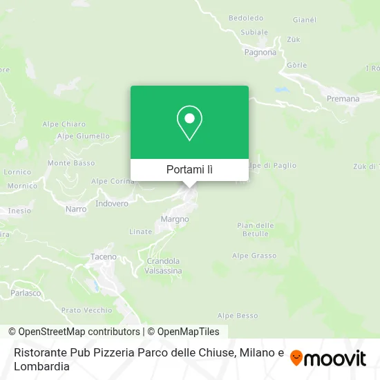 Mappa Ristorante Pub Pizzeria Parco delle Chiuse