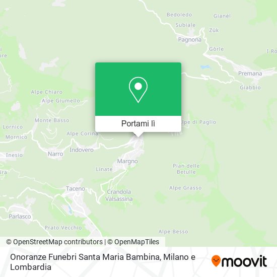 Mappa Onoranze Funebri Santa Maria Bambina