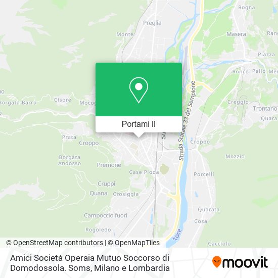 Mappa Amici Società Operaia Mutuo Soccorso di Domodossola. Soms