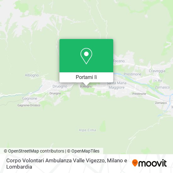 Mappa Corpo Volontari Ambulanza Valle Vigezzo