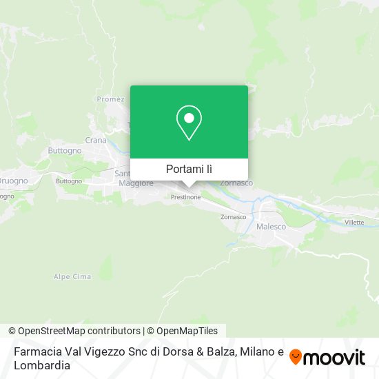 Mappa Farmacia Val Vigezzo Snc di Dorsa & Balza